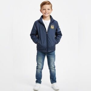 𝅺Tommy Hilfiger Boy Size 8-10 Navy Blue Lightweight Shell Spring Fall Jacket